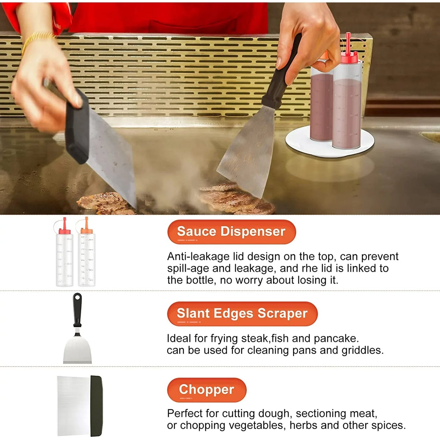 Griddle Accessories Kit for Blackstone, 29 Pcs Grill Tool Gift Set, Grill Accessories Set for Outdoor