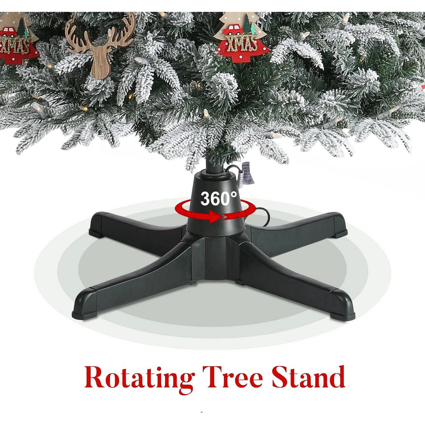 Rotating Christmas Tree Stand, 360 Degree Adjustable Electric Rotating Tree Stand, Suit for Up to 80 pounds & 7.5ft Artificial Tree, and 0.75”, 0.88”, 1.26”D Trees (Green)