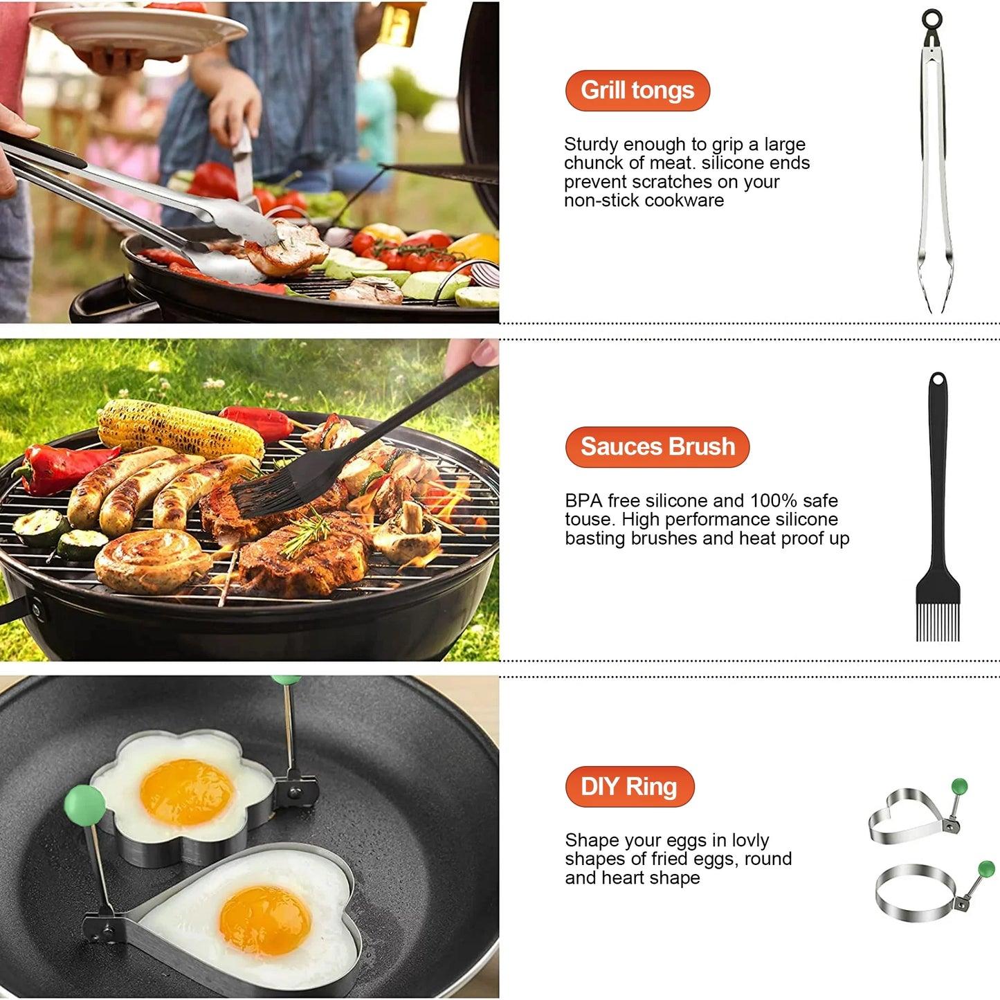 Griddle Accessories Kit for Blackstone, Upgraded 402 Stainless Steel Grilling Tool Kit for Blackstone Camp Chef-13 Pcs