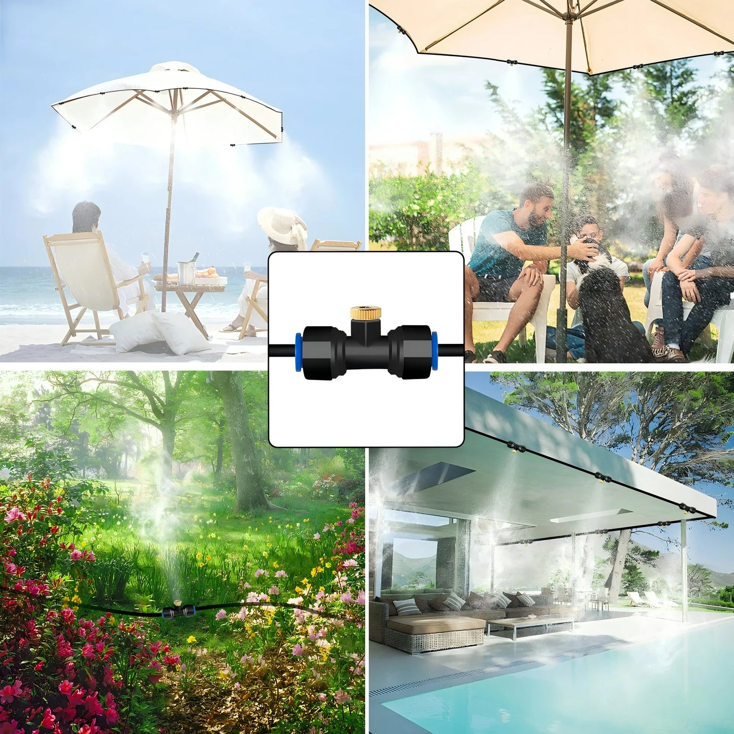 Misting System, misters for patio with 25 Nozzles & Cutter, 66ft pvc Mister