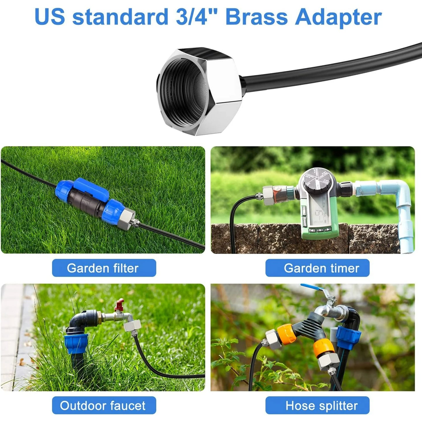 Misting System, misters for patio with 25 Nozzles & Cutter, 66ft pvc Mister