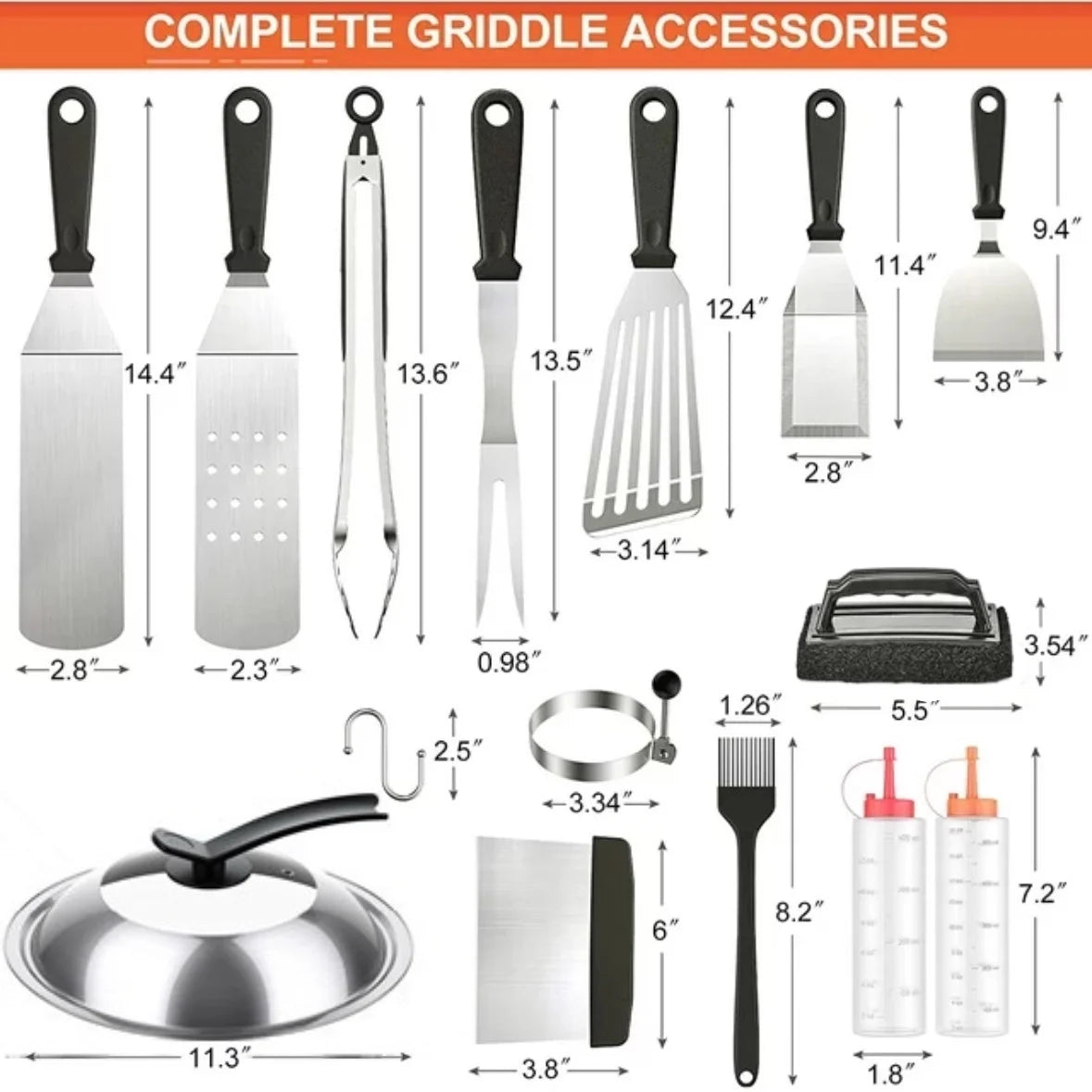 Griddle Accessories Kit for Blackstone, 29 Pcs Grill Tool Gift Set, Grill Accessories Set for Outdoor