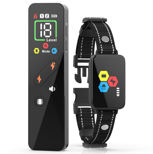 Dog Training Collar, Dog Bark Collar with Remote Range 3200ft 4 Training Modes, 18 Adjustable Sensitivity & Rechargeable (Black)