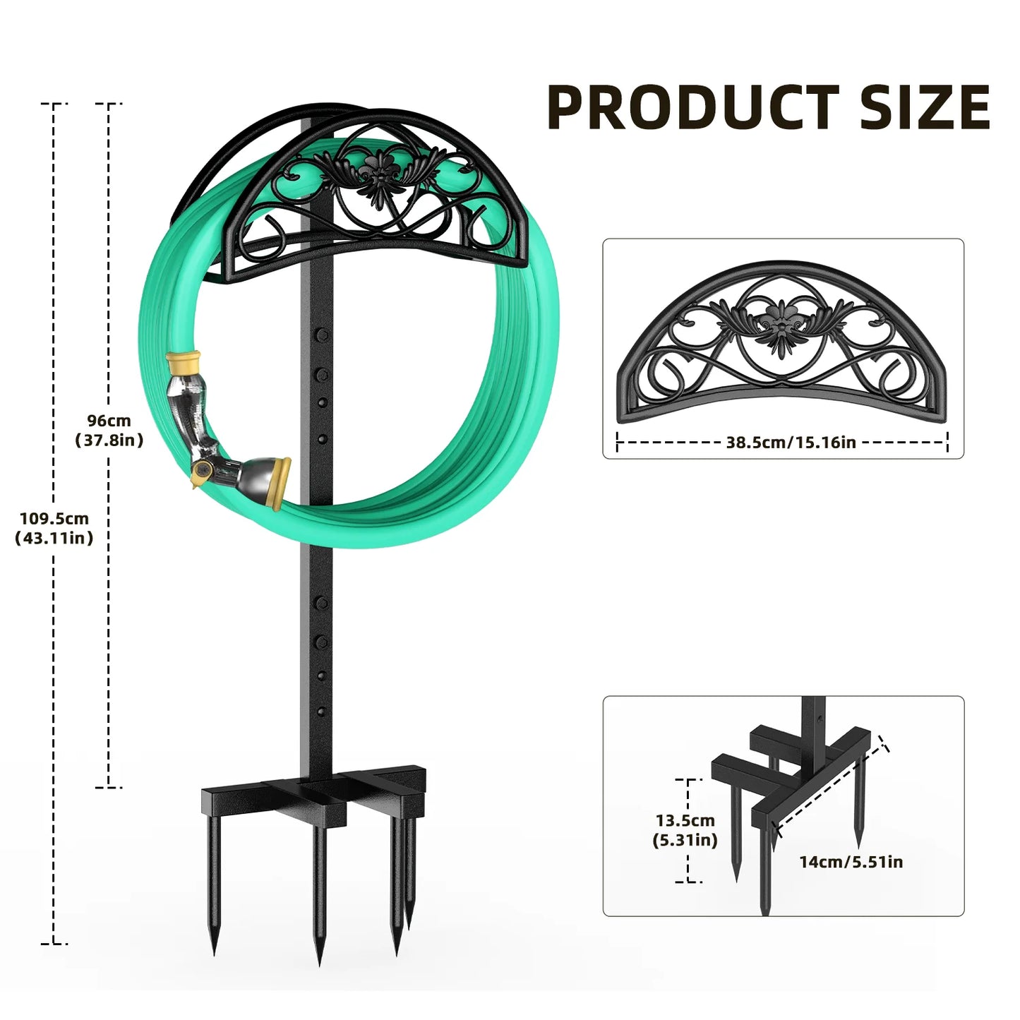Garden Hose Holder, Freestanding Hose Holder, Detachable Water Hose Holder Holds for Yard & Farm